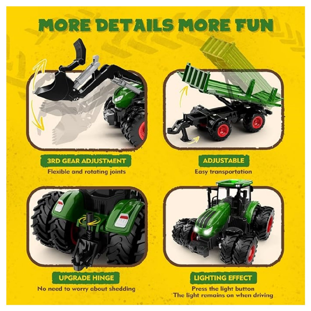 Remote control tractor toy, children's remote control tractor set