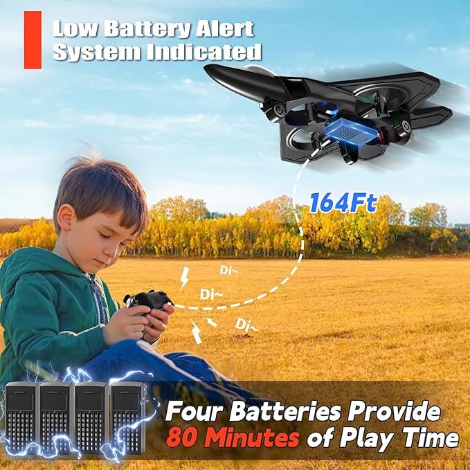 4DRC V32 Foam Remote Control Airplane, includes 4 batteries.