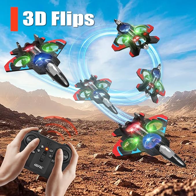 4DRC V32 Foam Remote Control Airplane, includes 4 batteries.