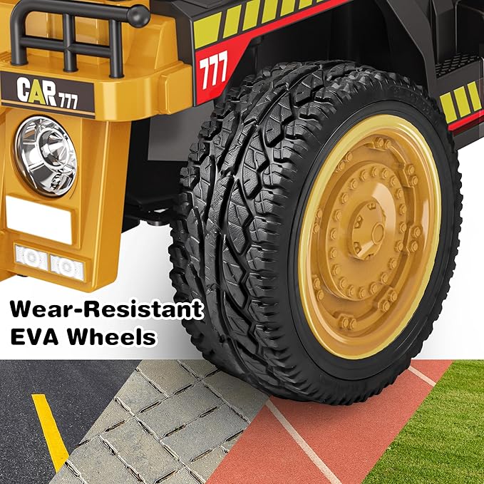 ANPABO 24V Ride-on Dump Truck 19 Inch Spacious Seat for Kids with Parental Remote Control