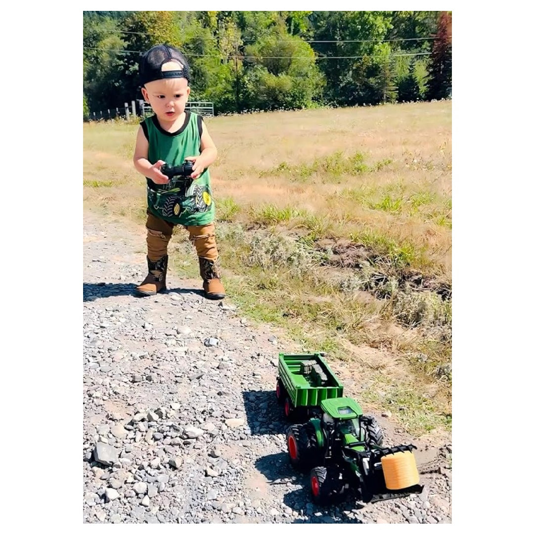 Remote control tractor toy, children's remote control tractor set